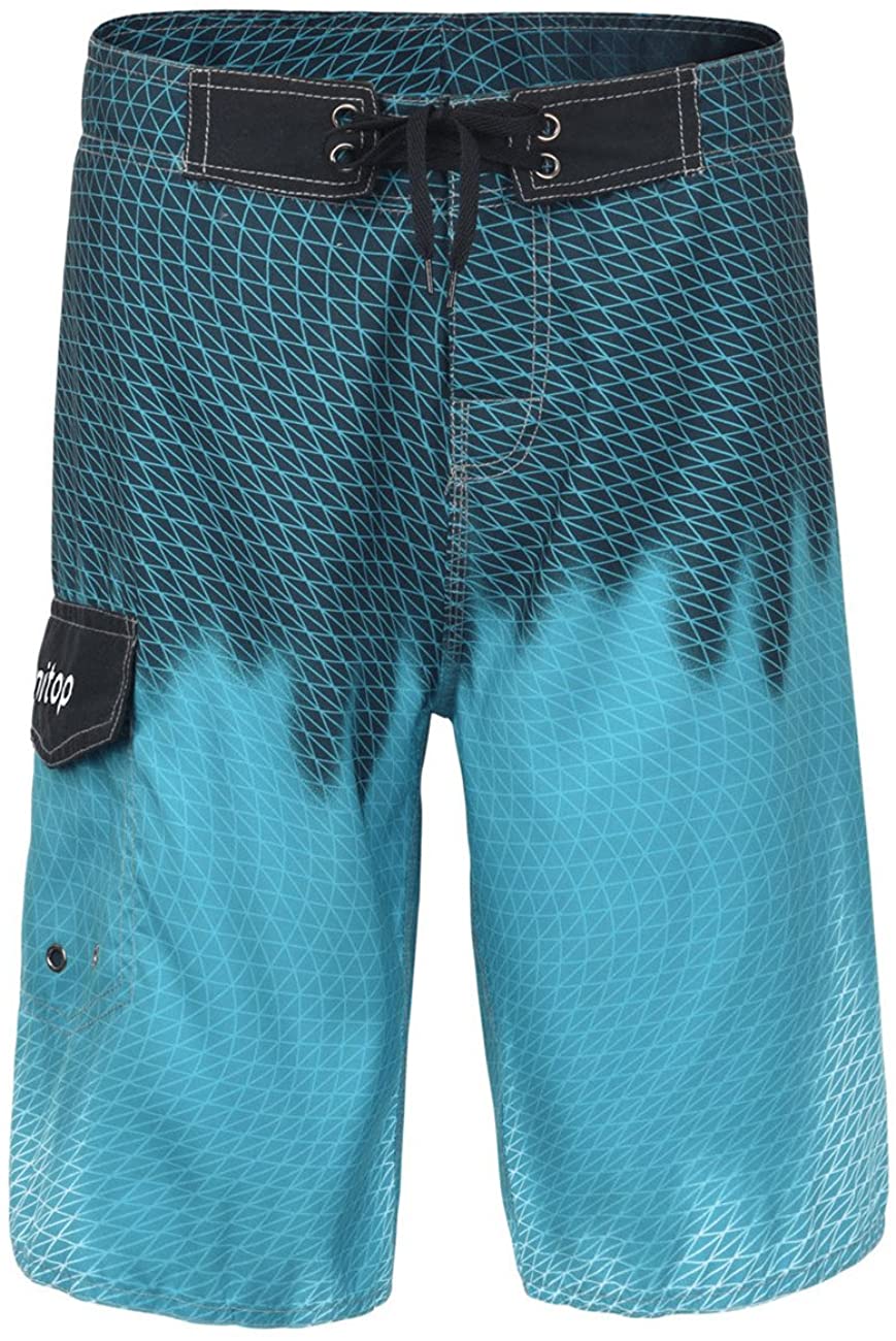 unitop Men's Swim Trunks Beachwear Quick Dry Hawaiian Printed 