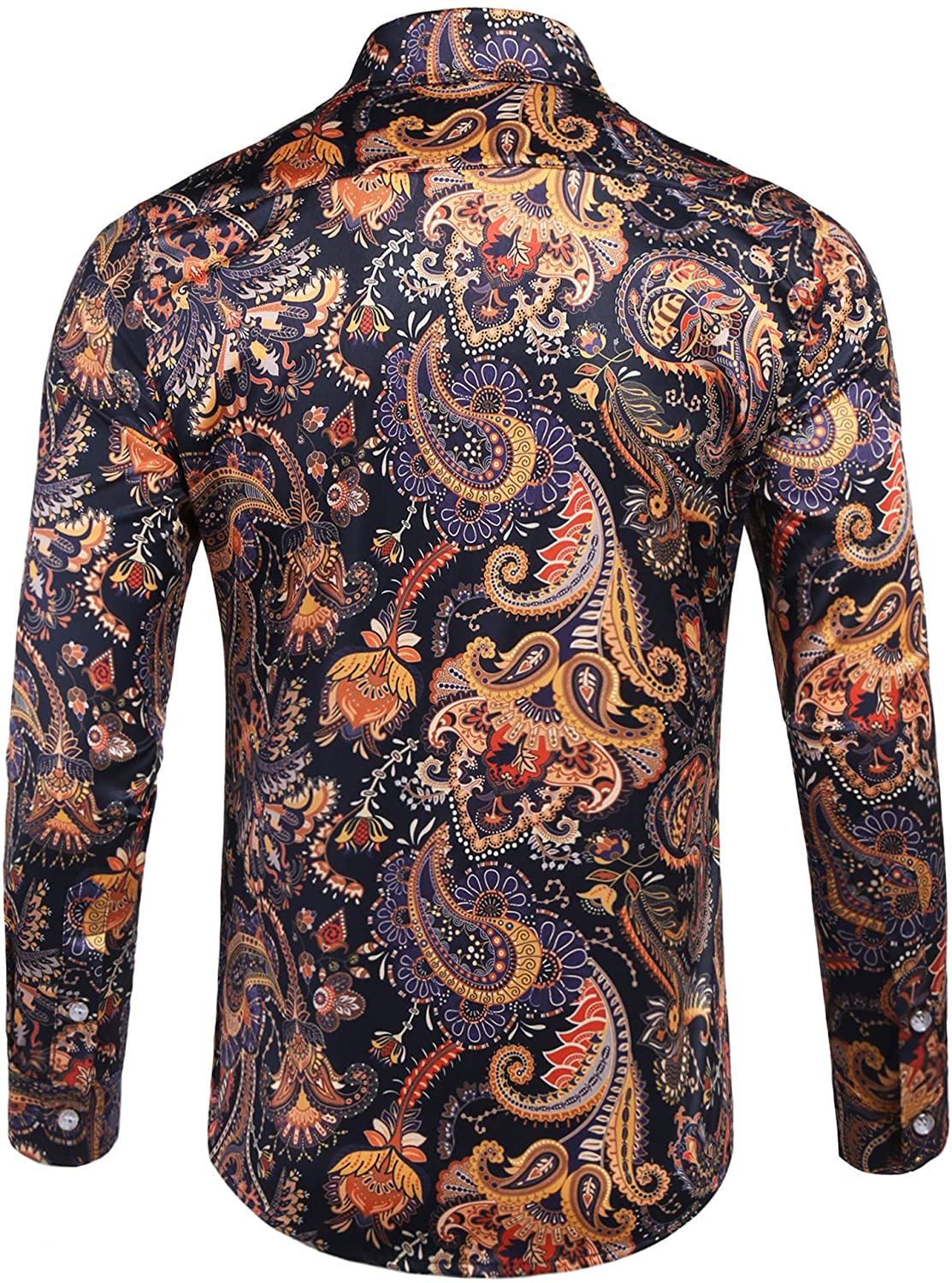 Pacinoble Mens Long Sleeve Fashion Luxury Design Print Dress Shirt | eBay