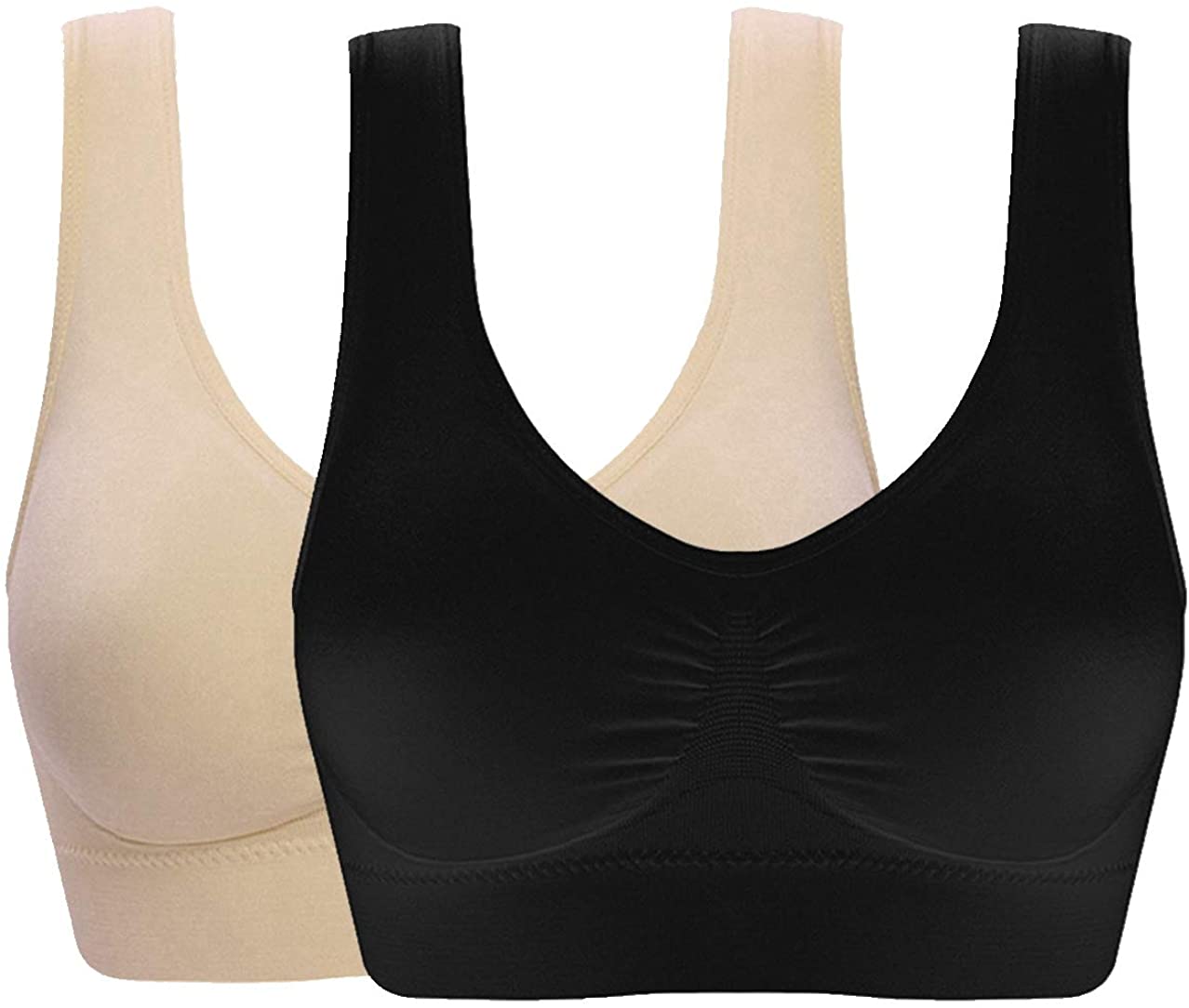 ohlyah Womens Sports Bra Seamless Comfort Yoga Bras with Removable Pads 