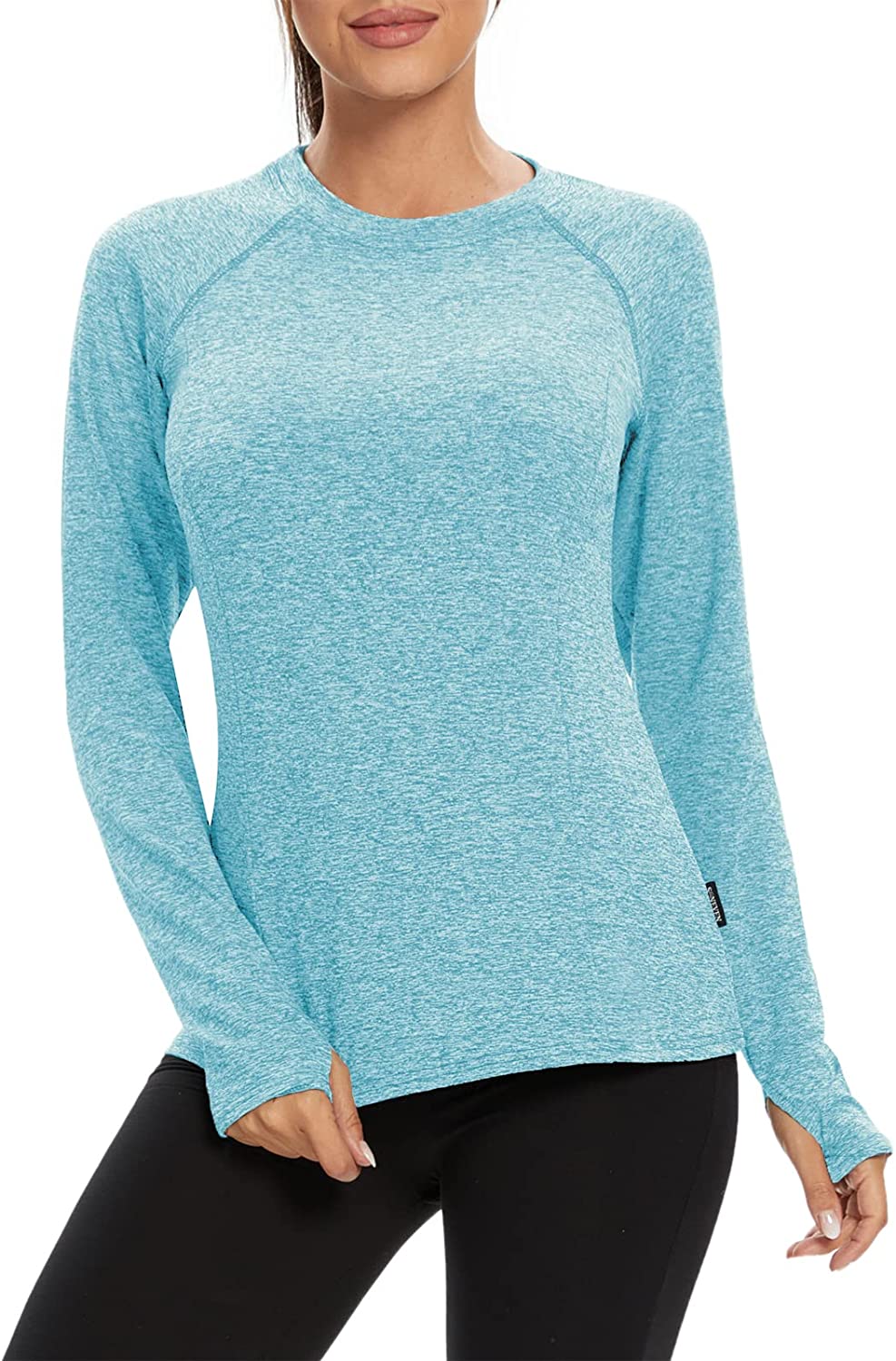 thumbnail 11  - Soneven Women Fleece Thermal Long Sleeve Running Shirt Workout Tops Moisture Wic