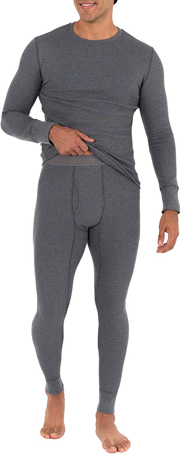 Fruit of the Loom Mens Recycled Waffle Thermal Underwear Set (Top and Botto - 4