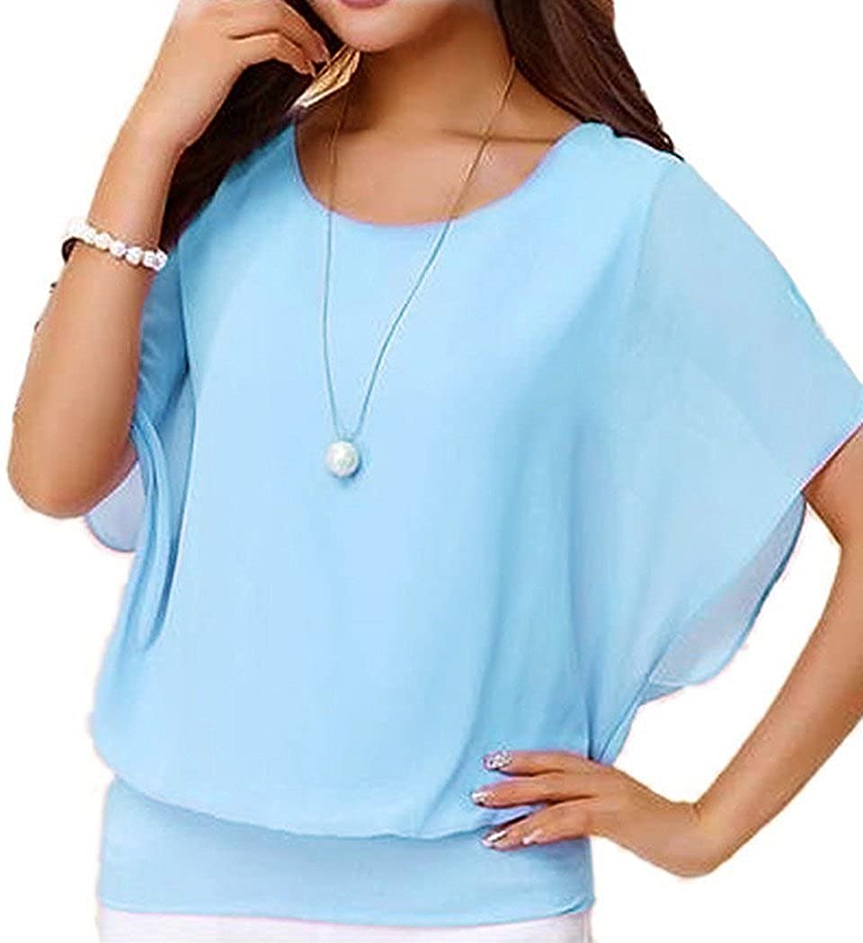 Olyvenn Savings Fashion Ladies Tunic Tops Graphic Midi Blouse Shirts for  Women Loose Fit Casual Raglan Short Sleeve Crew Neck Summer Trendy Girls  Love Pullover Female Leisure Light Blue 10 