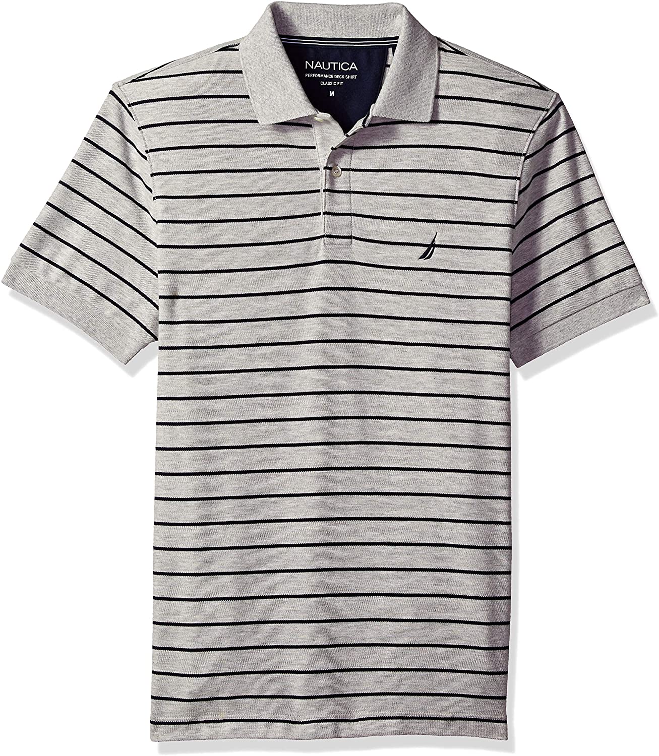 nautica classic short sleeve stripe polo shirt