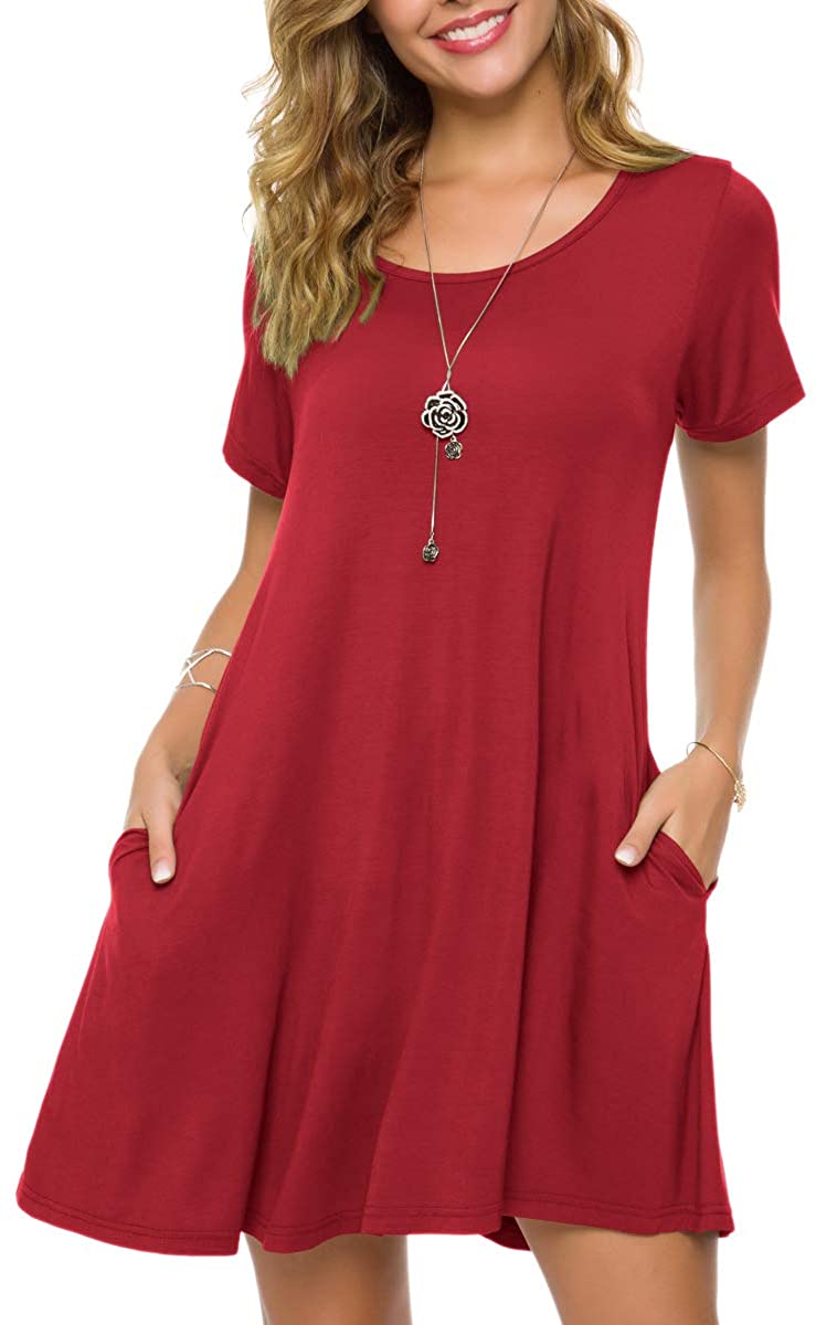 ZENNILO Plus Size Casual T Shirt Dresses for Women Flowy Swing Tunic ...