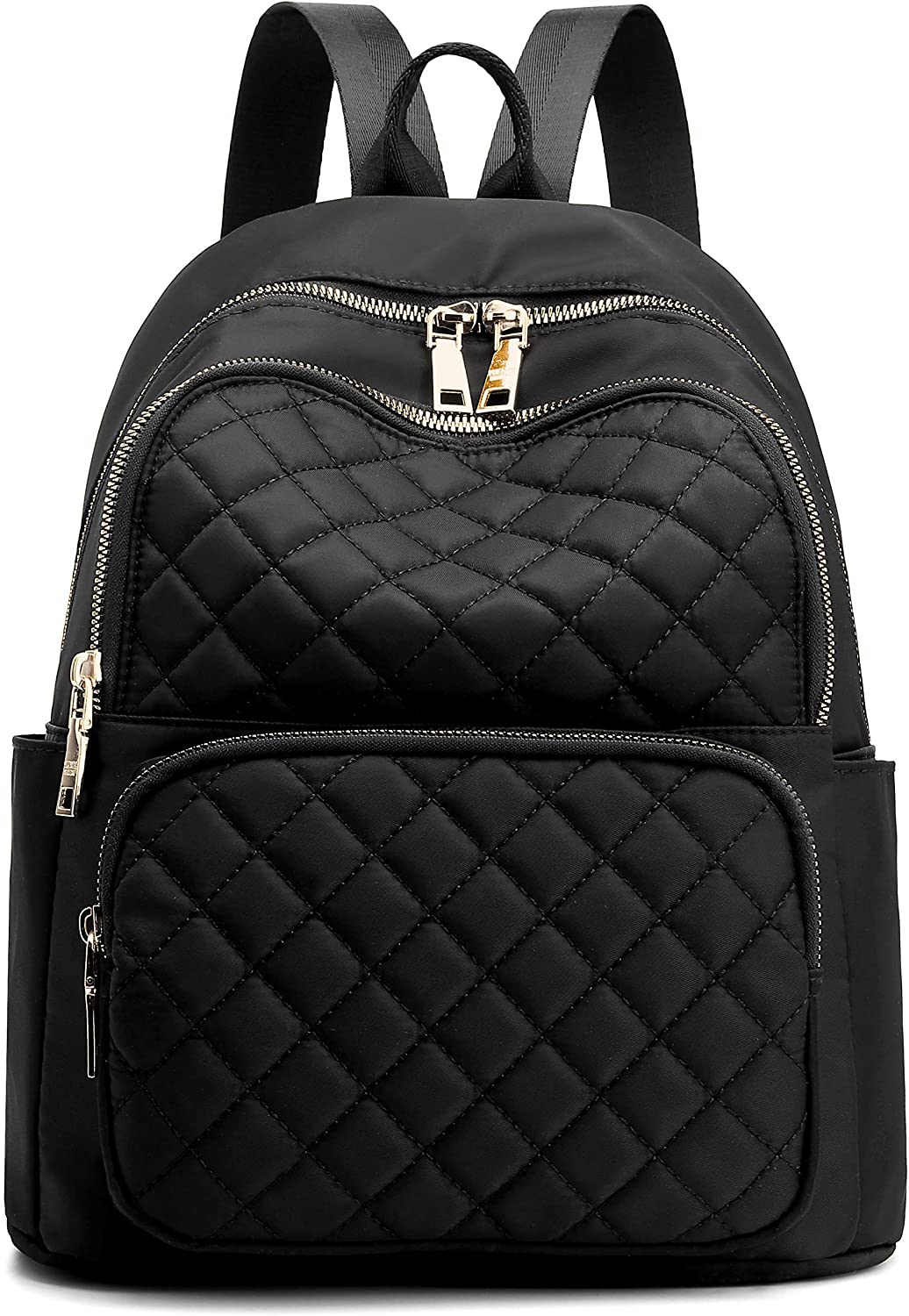 767-BL Large Back Entry Backpack in Black Nylon with Fabric Accent –  GreatBags & Maple Leather
