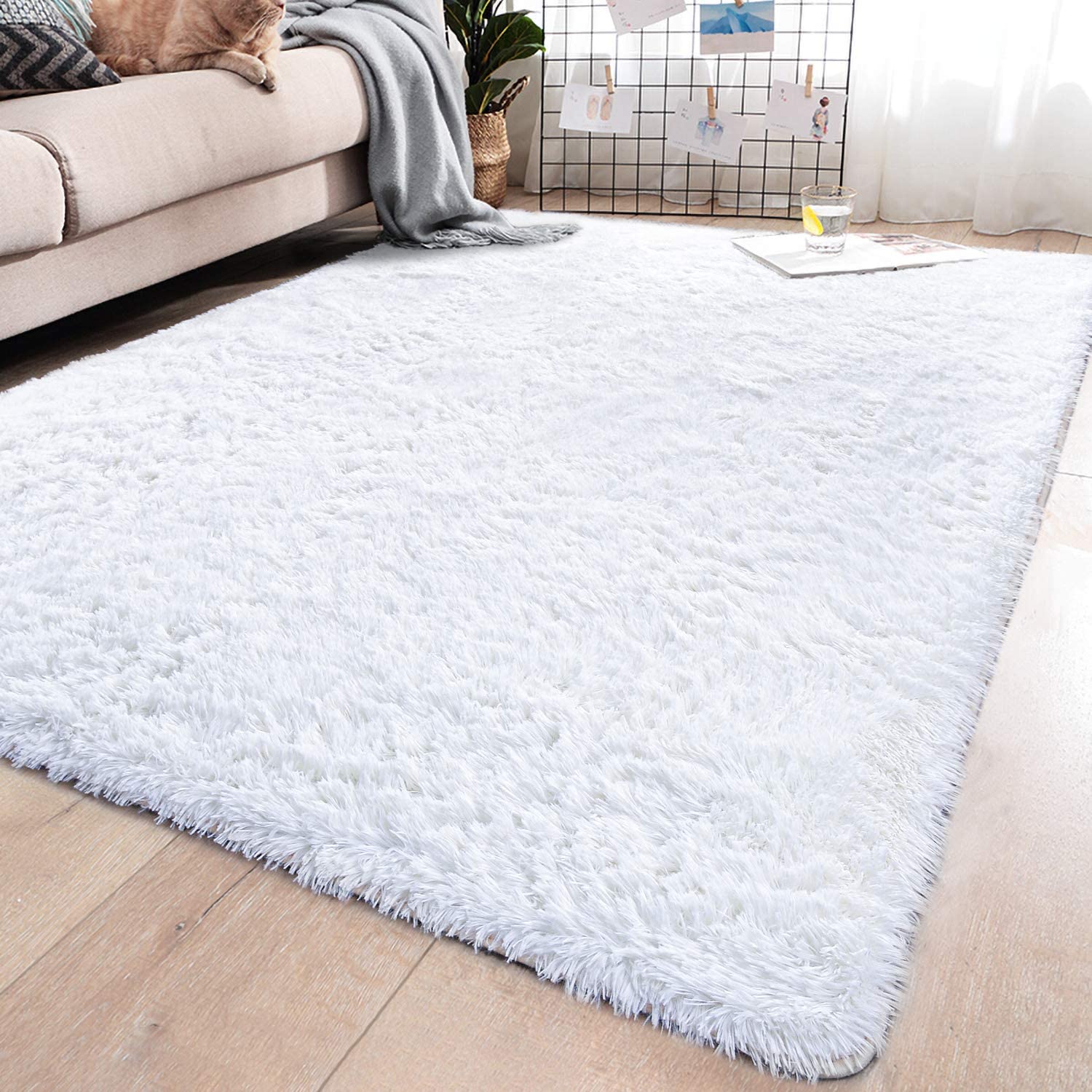 Vienna Collection Modern Solid Fluffy Soft Shaggy Area Rug 