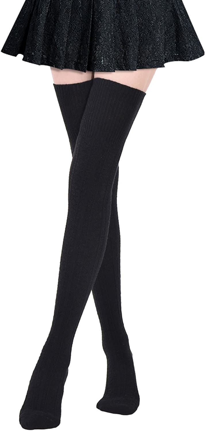 Kayhoma Extra Long Cotton Thigh High Socks Over the Knee High Boot