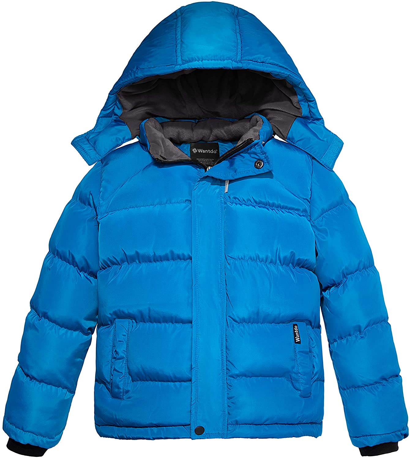 Wantdo Men's Puffer Jacket Thicken Padded Winter Coat with Removable Hood