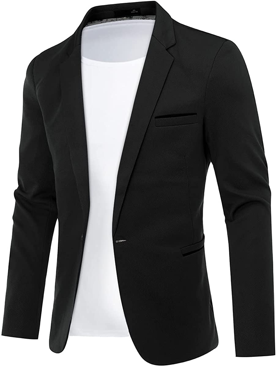 Men's Suit Jacket One Button Slim Fit Sport Coat Business Daily