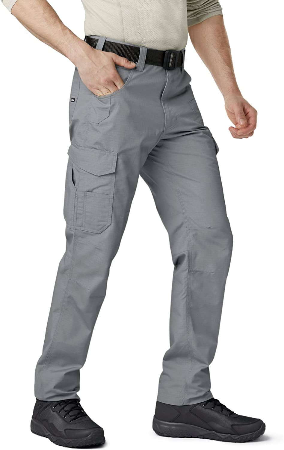 CQR Men's Ripstop Work Pants Water Repellent Tactical Pants Outdoor Utility Operator EDC Straight/Cargo Pants 