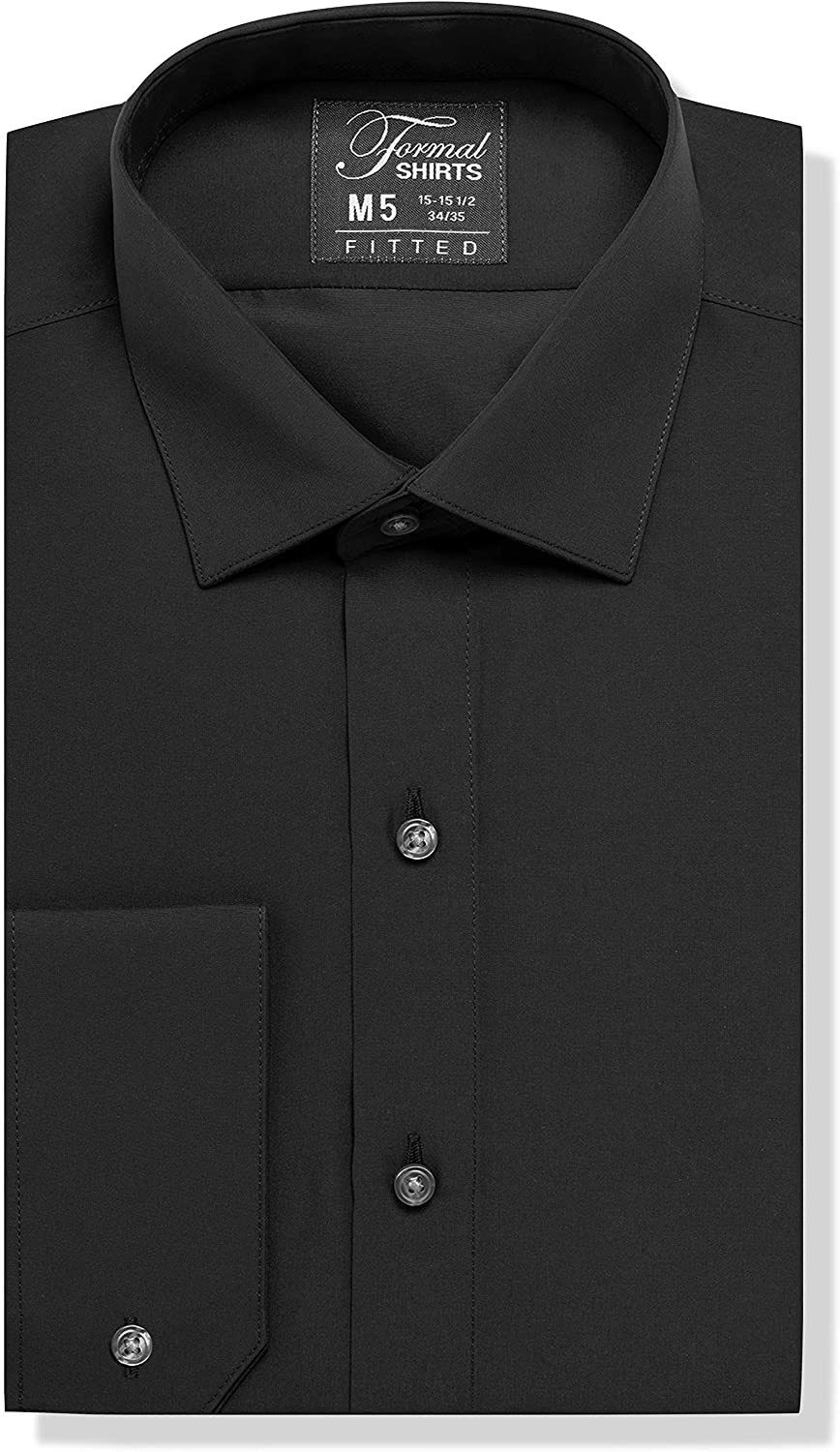 Style Jesse Luxe Microfiber Men’s Fitted Spread Collar Dress Shirt ...