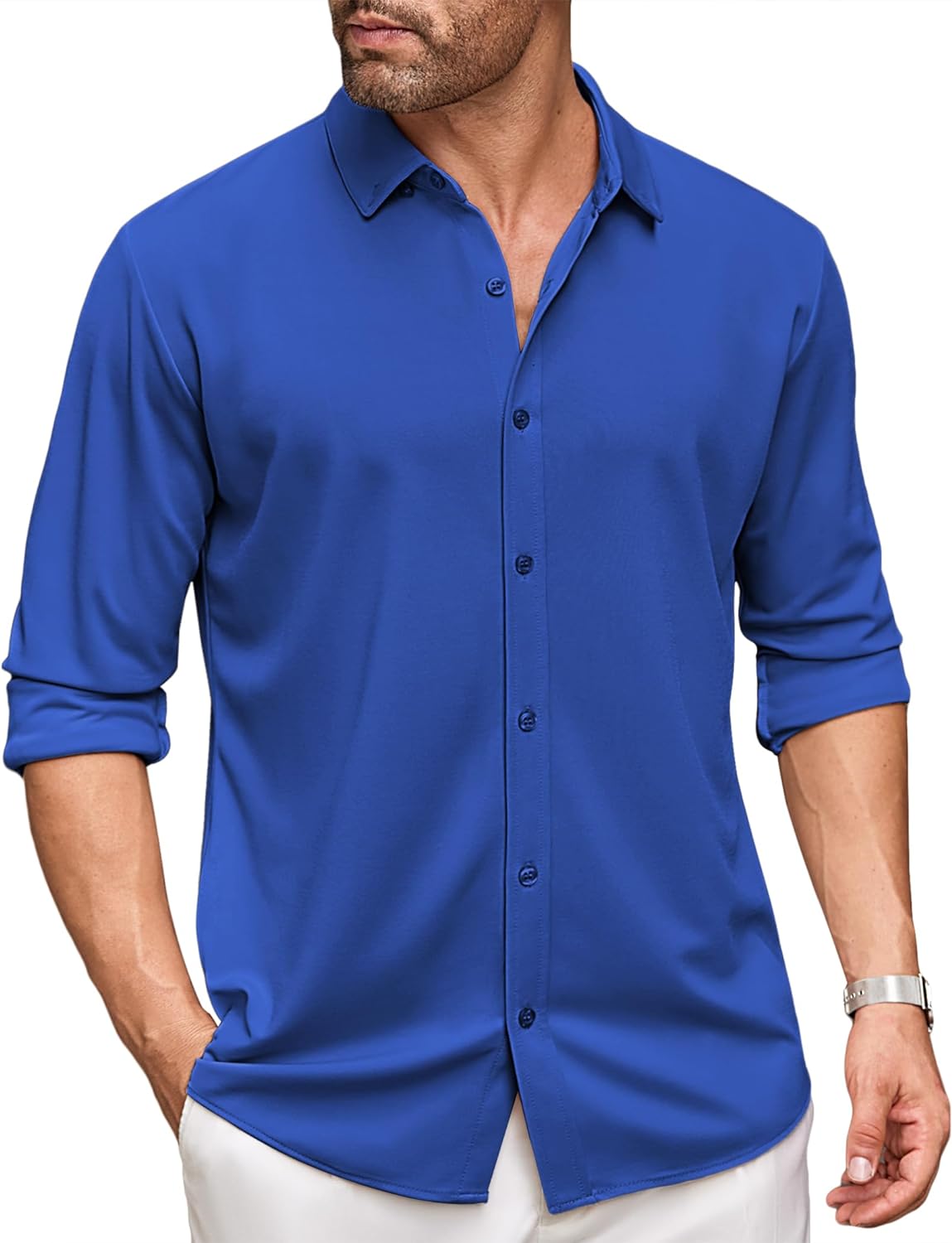 COOFANDY Men's Casual Button Down Shirt Wrinkle Free Shirts Long Sleeve  Dress Sh