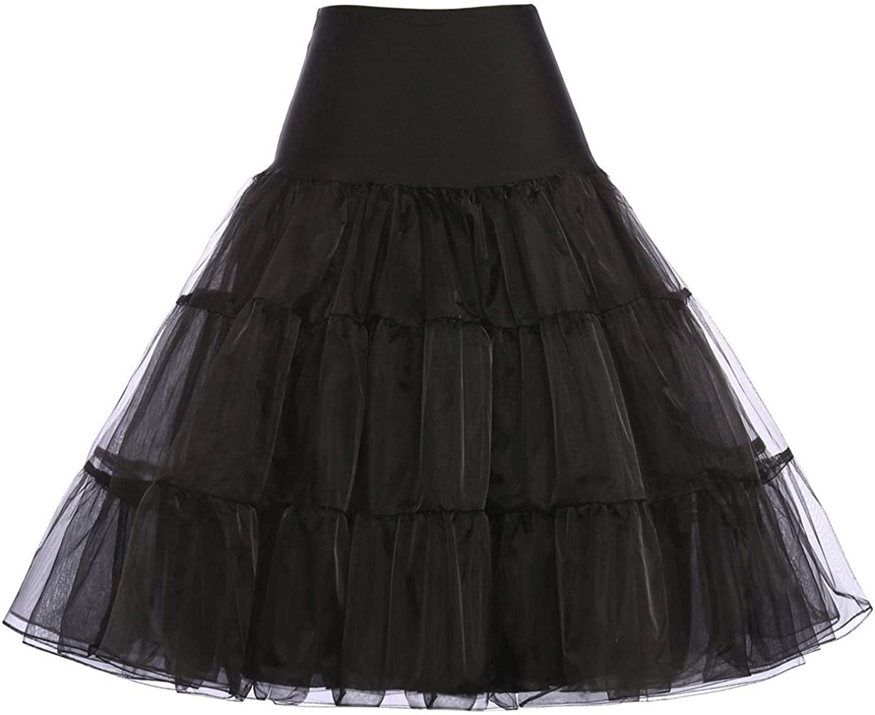 GRACE KARIN 50s Petticoat Skirt Rockabilly Dress Crinoline Tutu Underskirts for Women