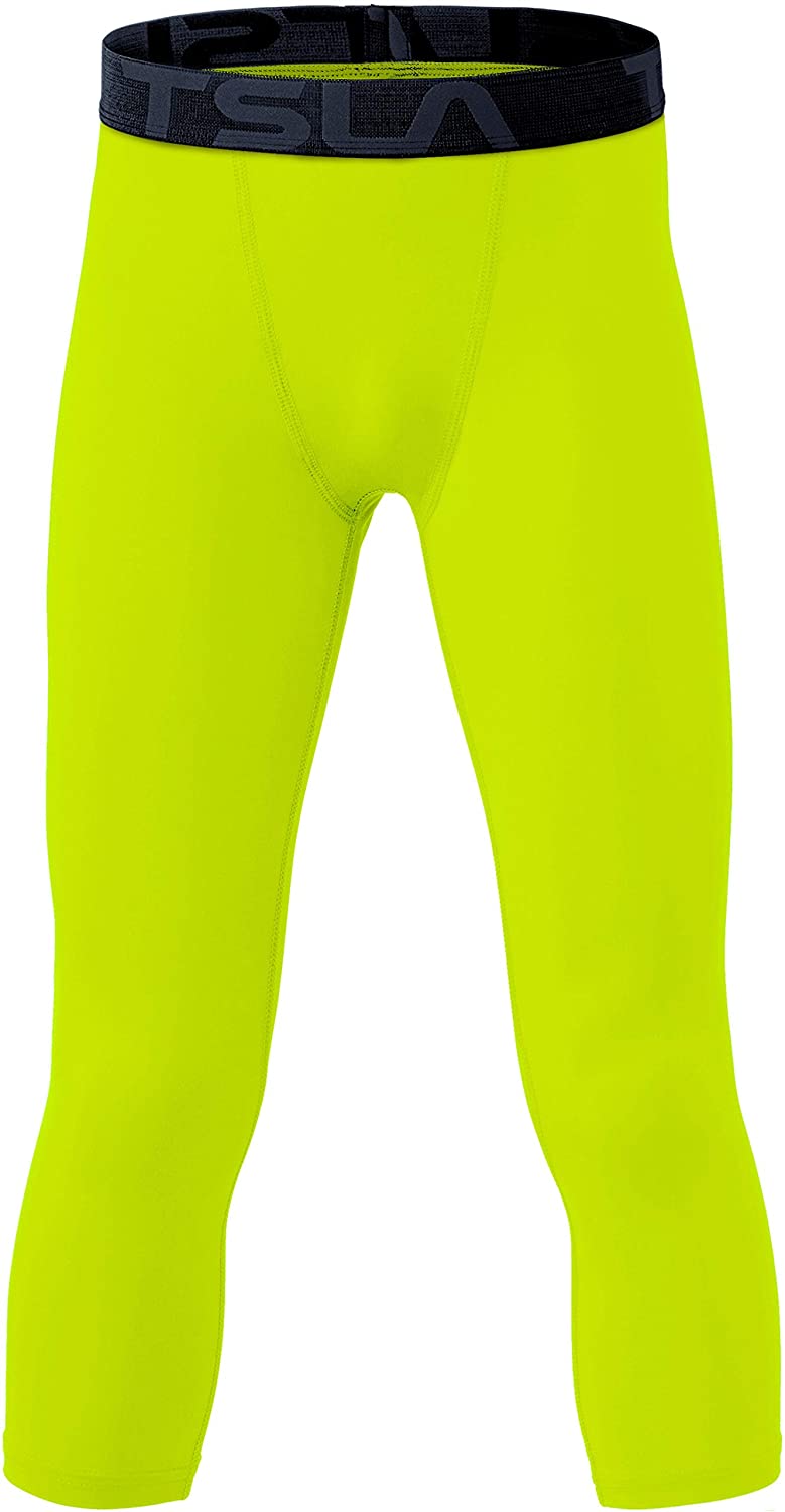TSLA Boys UPF 50 Compression Pants Baselayer Cool Dry Active Running Tights 
