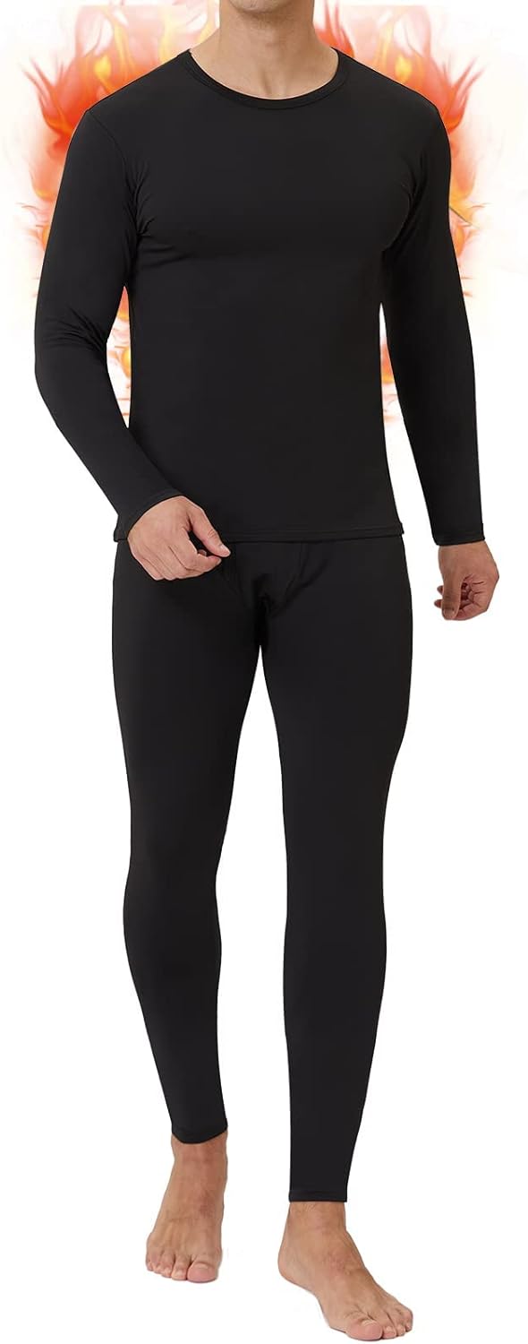COOLOMG Men's Thermal Pants Fleece-Lined Tights Baselayer Warm