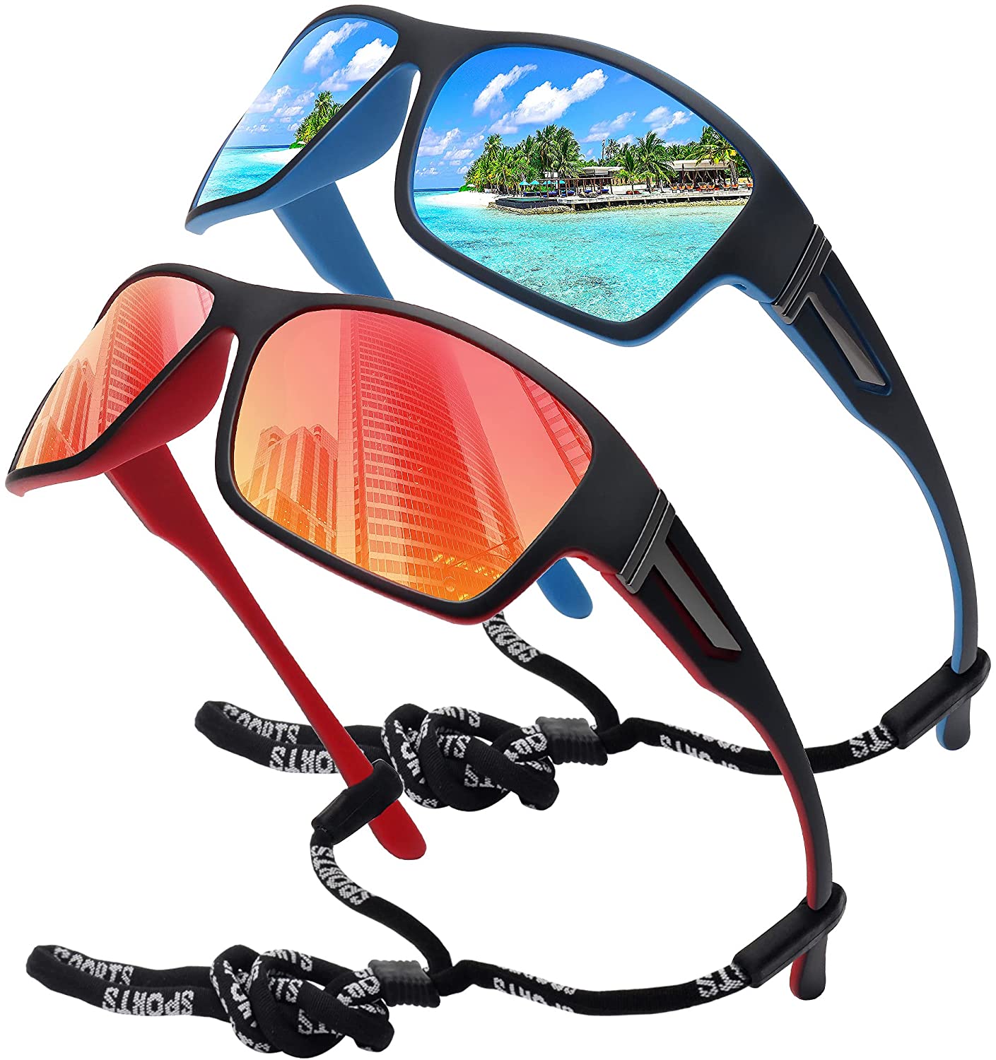 STORYCOAST Polarized Sports Sunglasses for Men Women Unbreakable Frame  Cycling F