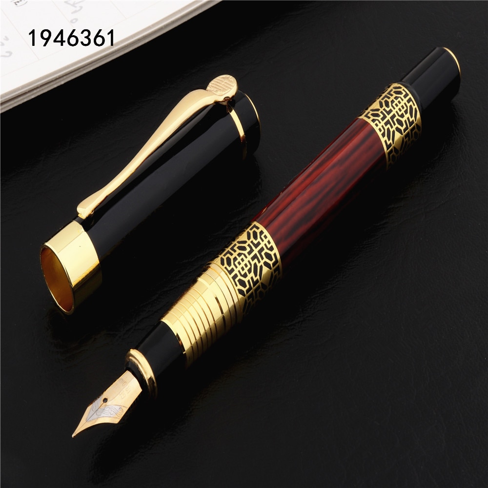 High quality 530 Golden carving Mahogany Business office School student office Supplies Fountain Pen New  Ink pen ink pen-1