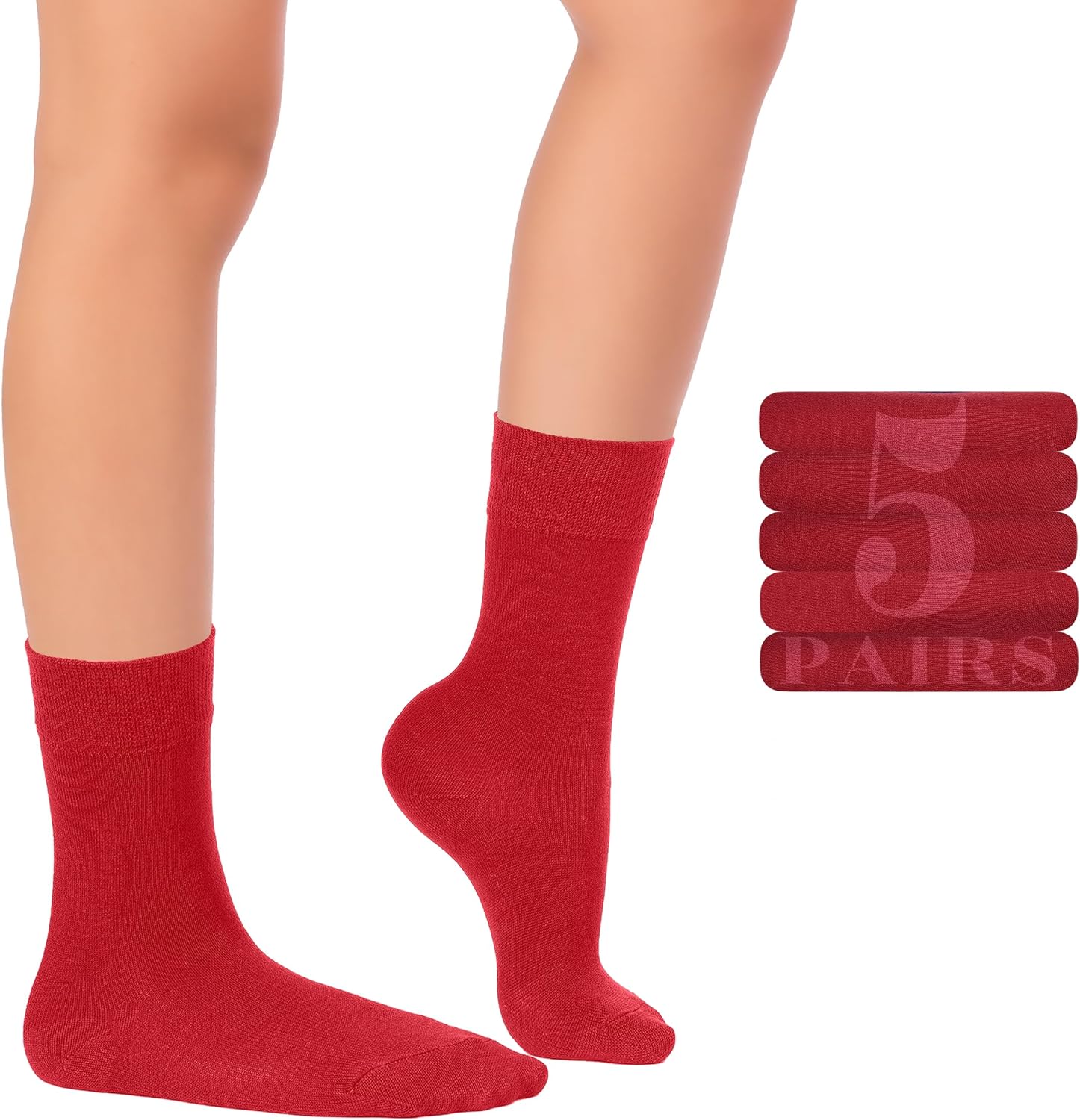 HUGH UGOLI Kids School Uniform Dress Socks, Solid Color, Soft