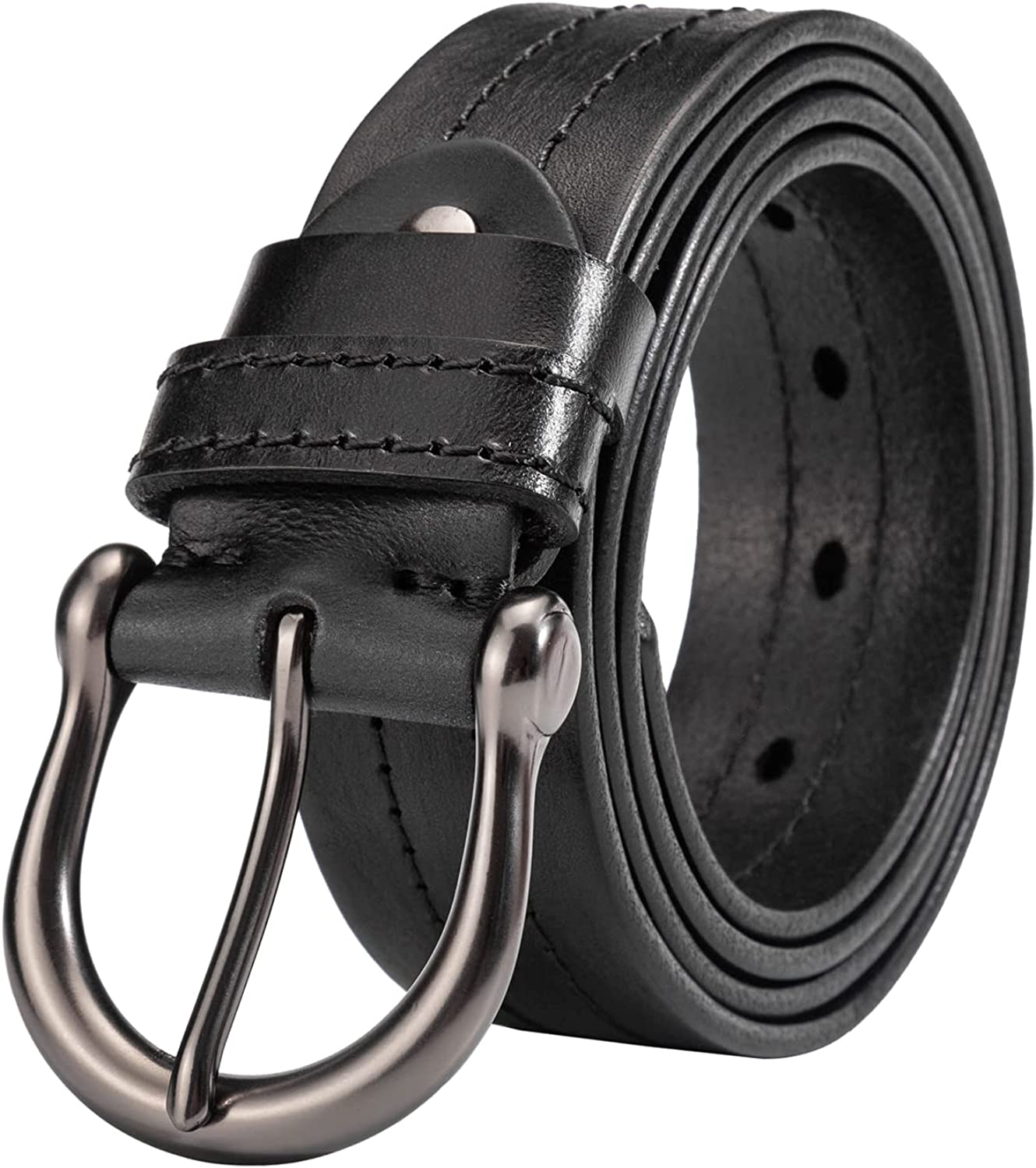 HOLMANSE Italian Full Grain Leather Belt Men Western Cowboy Belt for Jeans  1.5 W