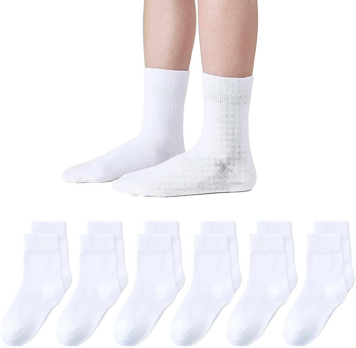  Marchare Girls Seamless Crew Cotton Socks Kids Casual Socks  School Socks Rainbow Stripes Color A 5 Pack 6-8 Years: Clothing, Shoes &  Jewelry