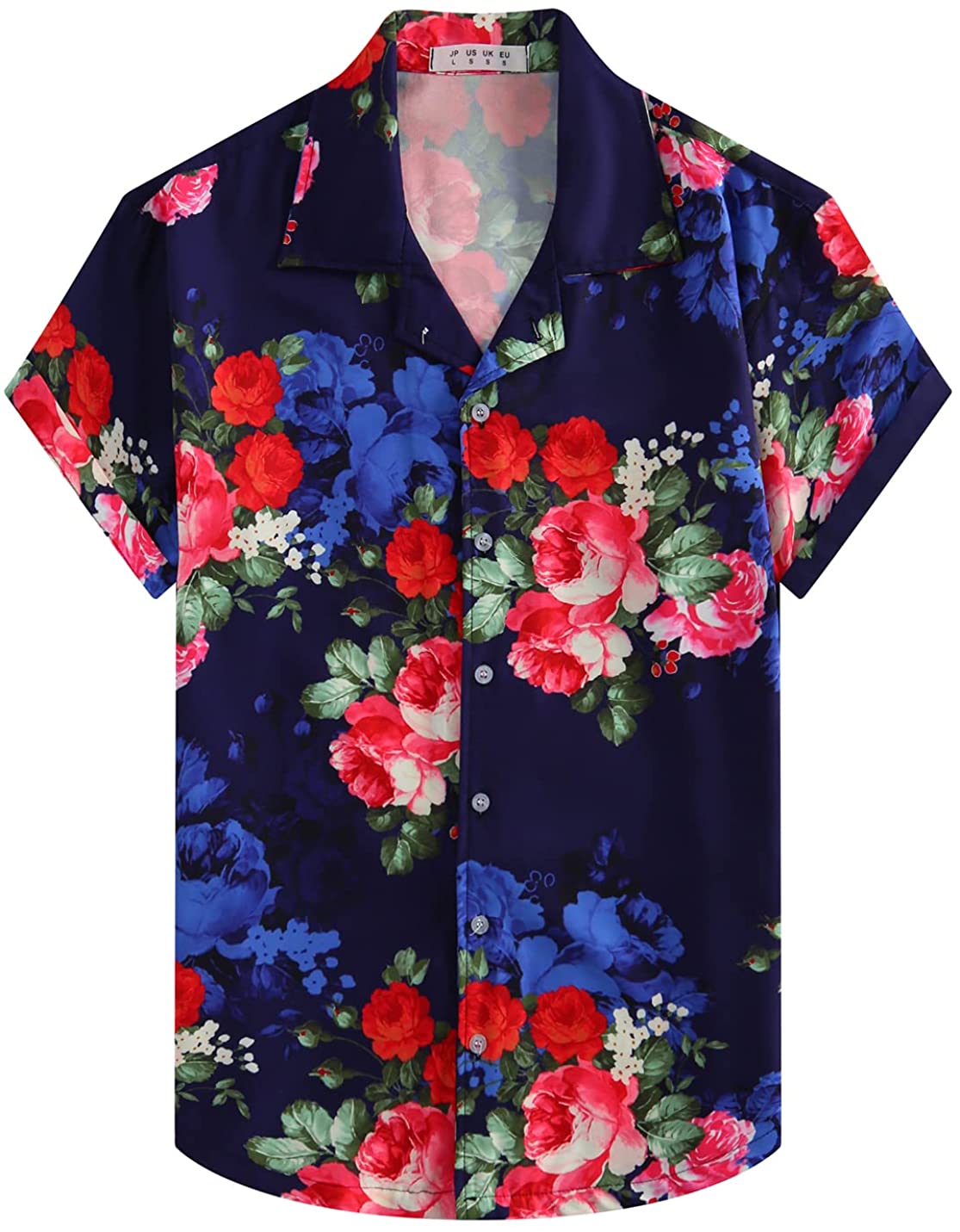 ZHPUAT Men's Funky Hawaiian Shirt Short Sleeve Button Down Tropical Print  Shirts