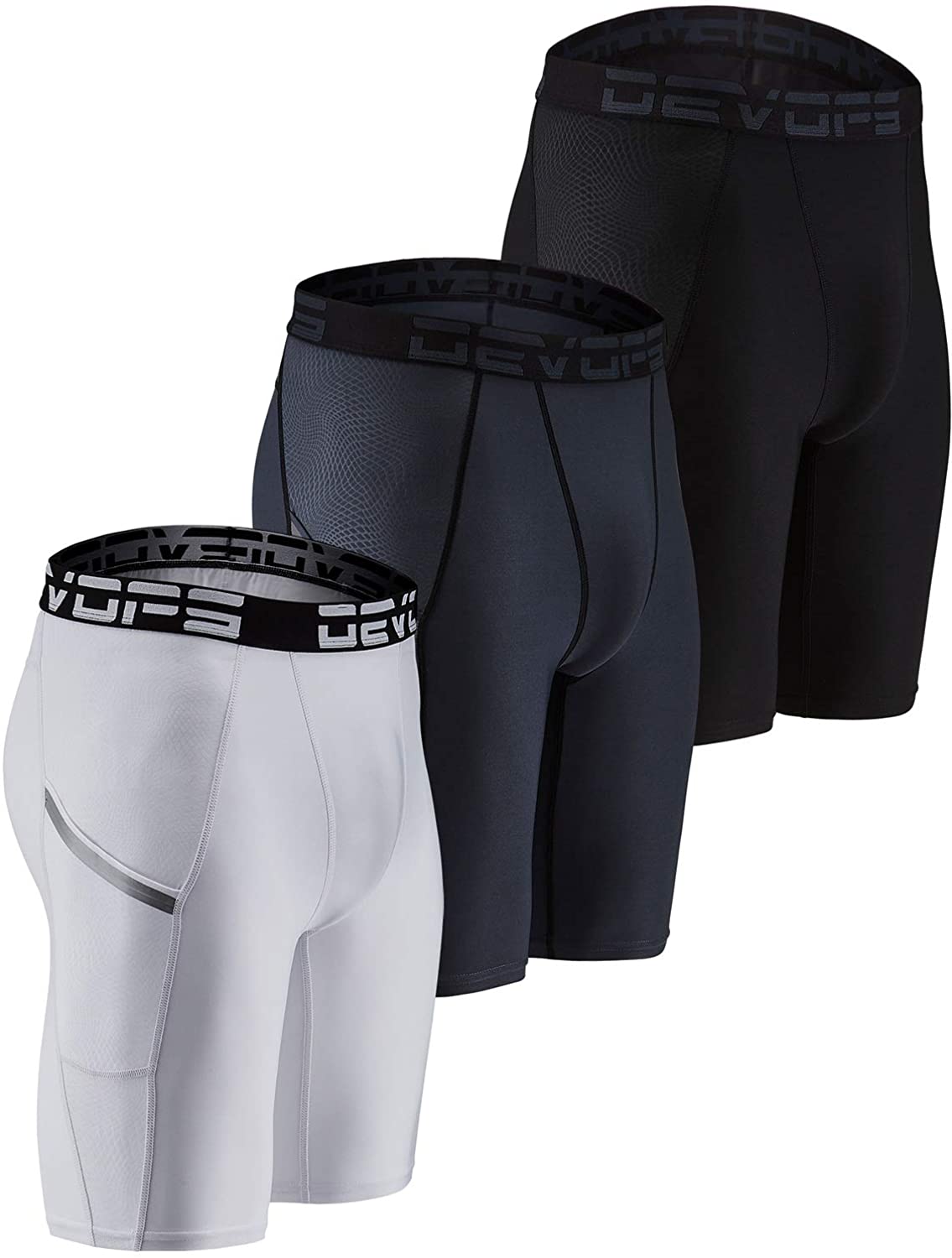3 Pack DEVOPS Men's Compression Shorts Underwear