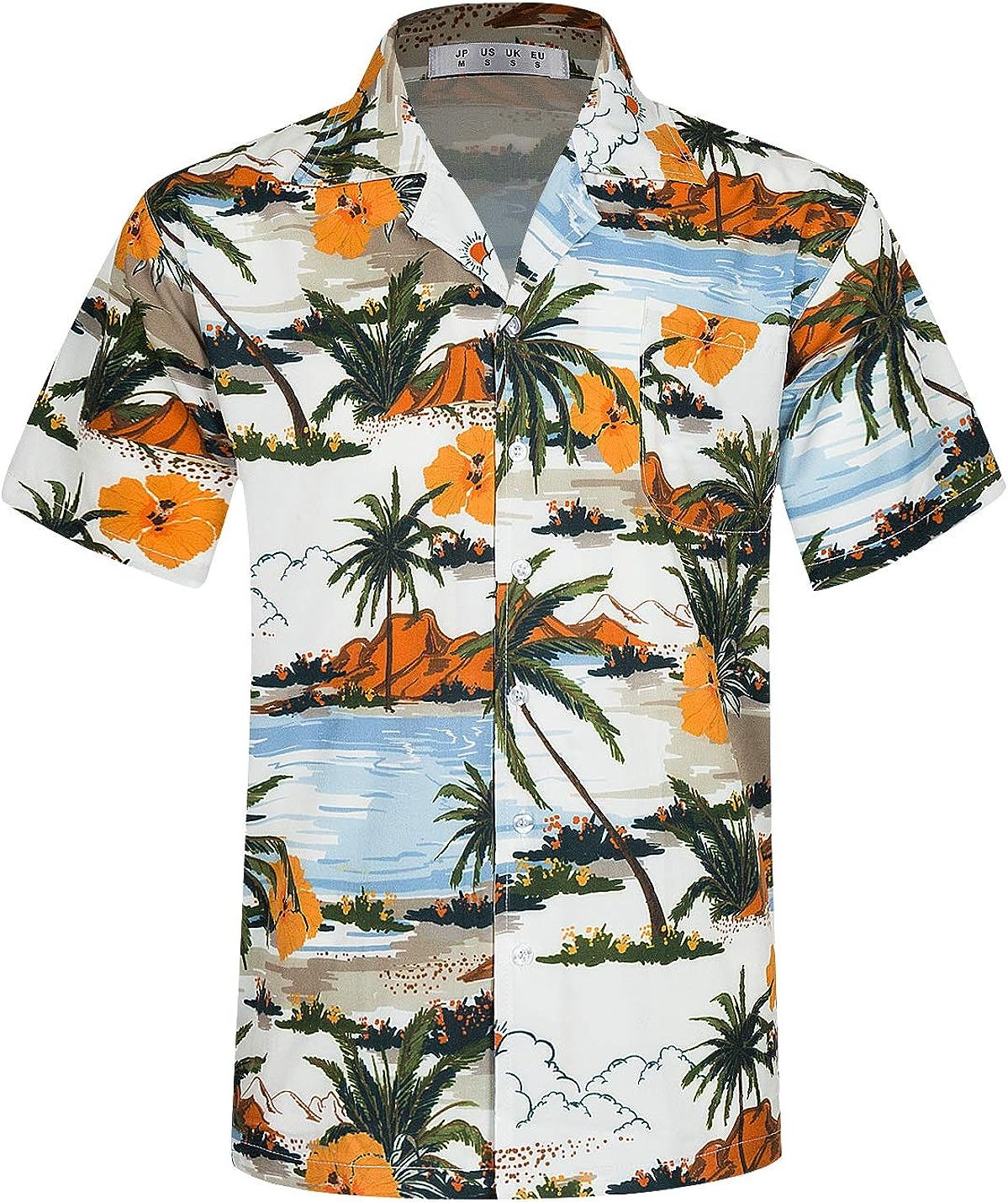 ELETOP Men's Hawaiian Shirt Quick Dry Tropical Aloha Shirts Short Sleeve Beach Holiday Casual Cuban Shirts