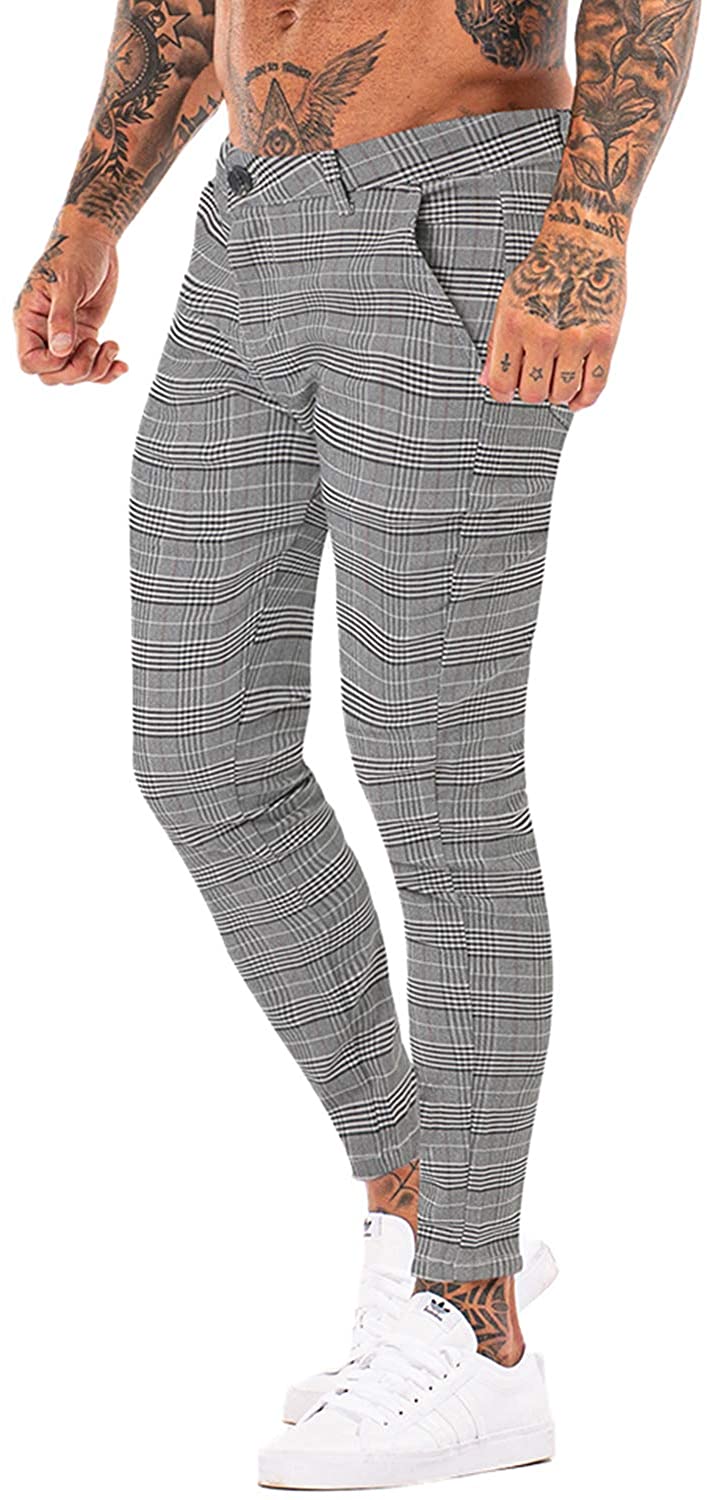 Shop Gingtto Light Grey Plaid Pants – GINGTTO