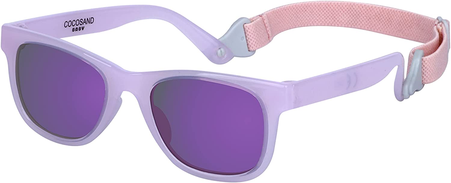 COCOSAND Baby Sunglasses with Strap UV400 Protection Flexible