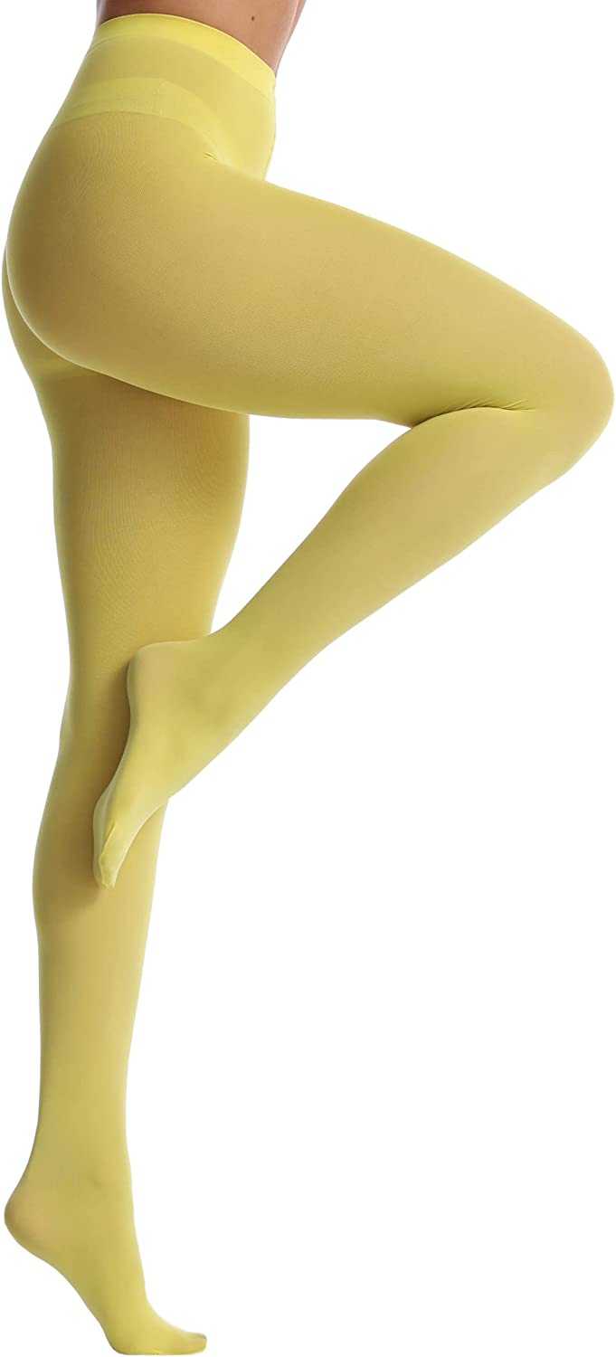 Women's Yellow Opaque Tights
