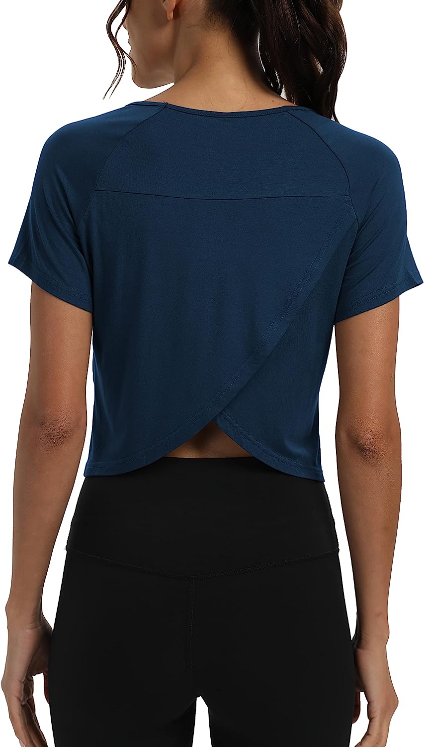 Mippo Workout Tops for Women Cropped Split Back Athletic Gym