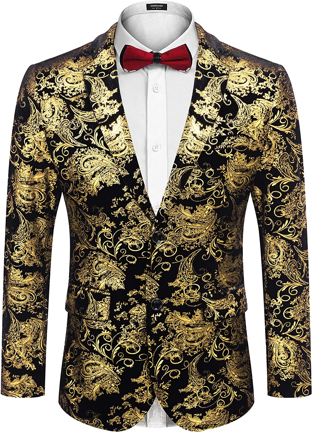 COOFANDY Men Luxury Paisley Floral Suit Jacket Blazer Wedding Prom ...