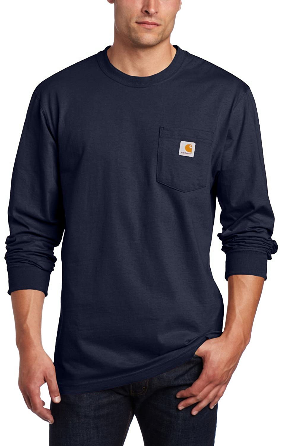 Carhartt Men's Loose Fit Heavyweight Long-Sleeve Pocket T-Shirt Design ...