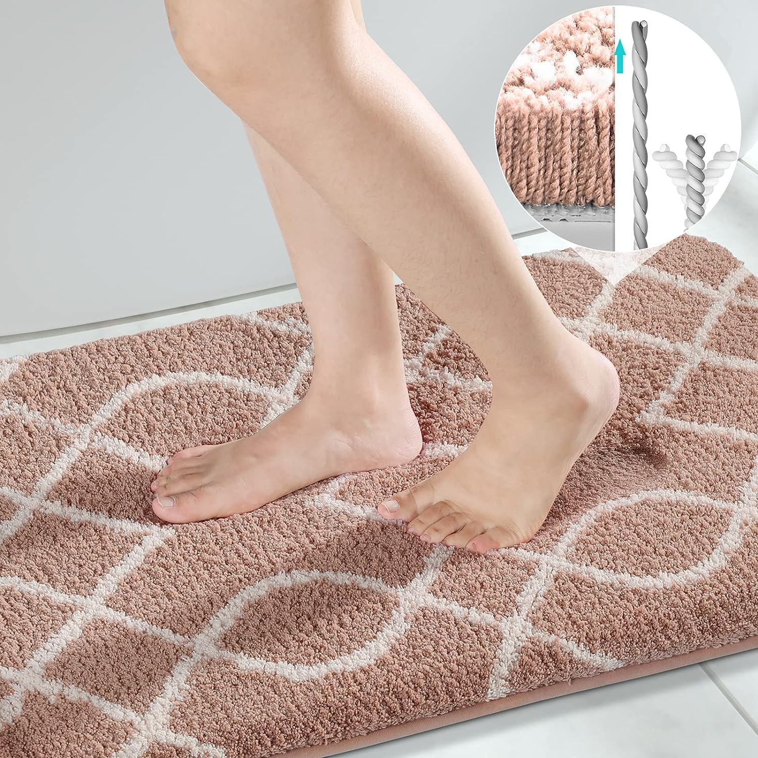 Yimobra Bathroom Rugs, Luxury Plush & Fluffy Bath Mats Non Slip