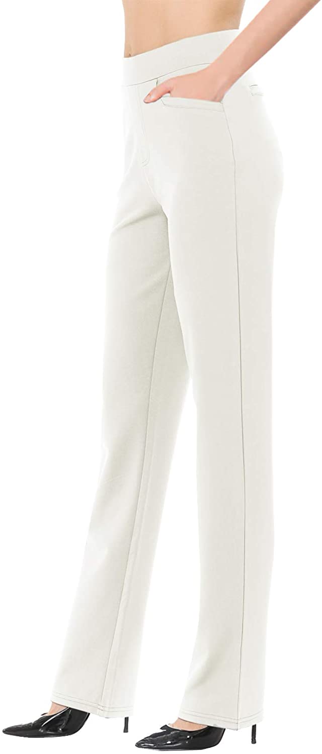 3 Different Inseams VIV Collection Women's Ease in Pull-On Straight Fit Trouser Work Pants Wrinkle-Free Full & Ankle 