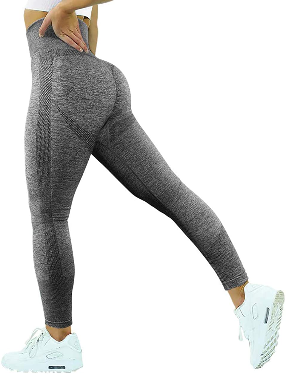 MRULIC yoga pants Women V Waist Butt Lifting Leggings With Pockets High  Waisted Yoga Pants yoga pants women Grey + L 