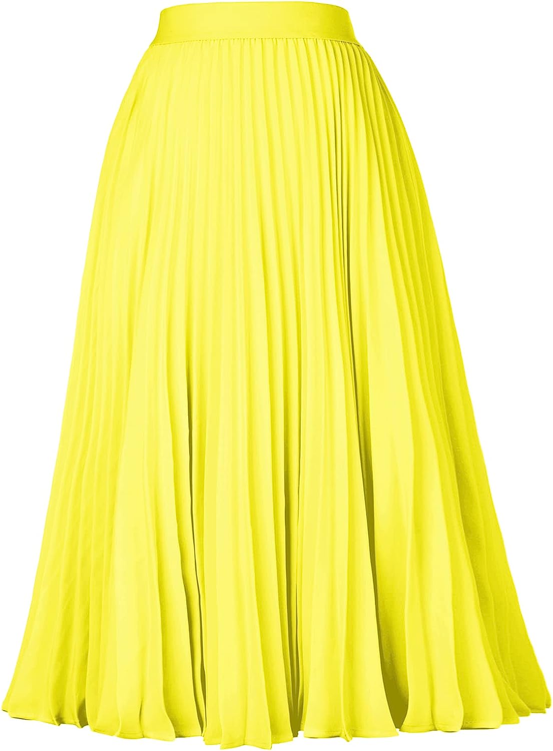 Women's Yellow High Waist Long Chiffon Skirt Yellow Chiffon Maxi