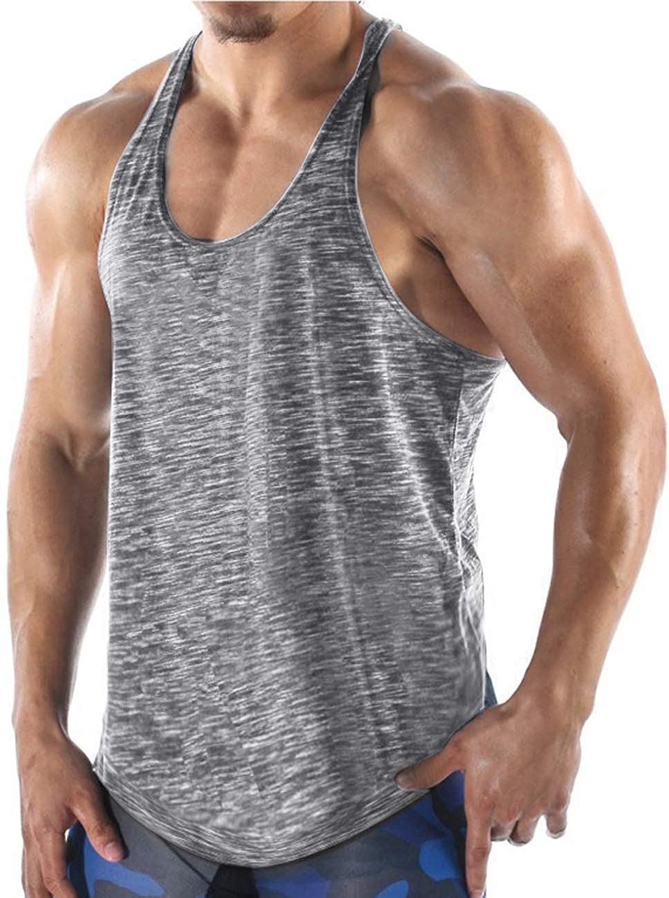 COOFANDY Men's Gym Workout Tank Tops Bodybuilding Muscle Stringer Fitness T Shirt