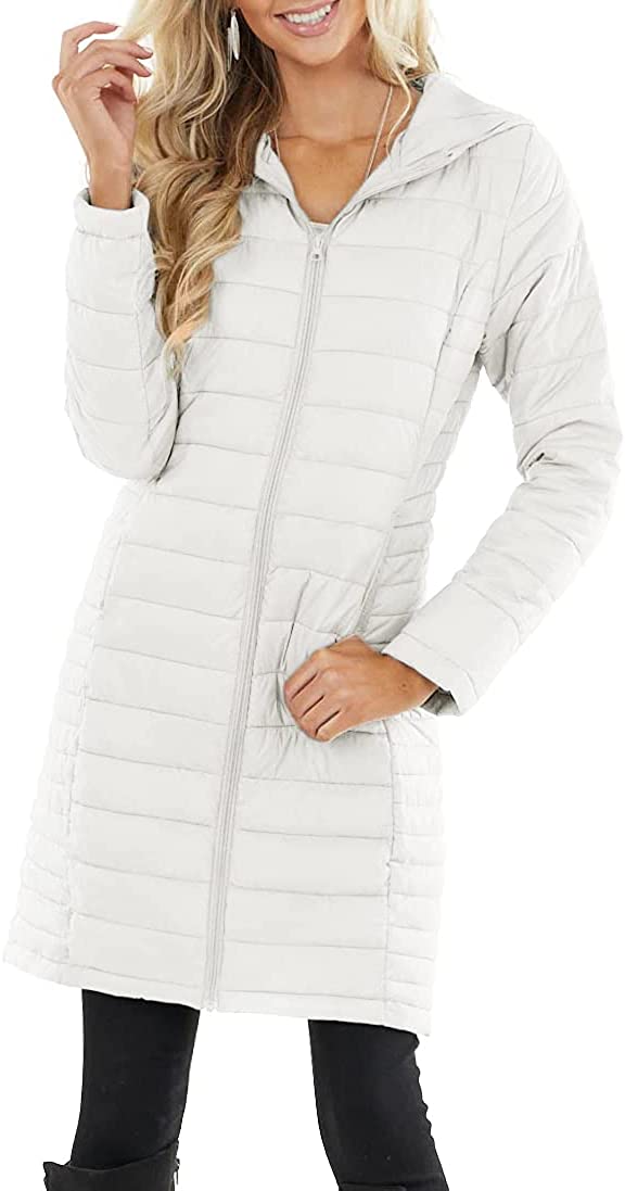 Fangetey Womens Winter Lightweight Hooded Coat Long Sleeve Warm Zipper  Outwear C | eBay