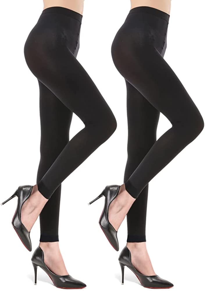 G&Y 2 Pairs Semi Opaque Tights for Women - 70D Microfiber Control
