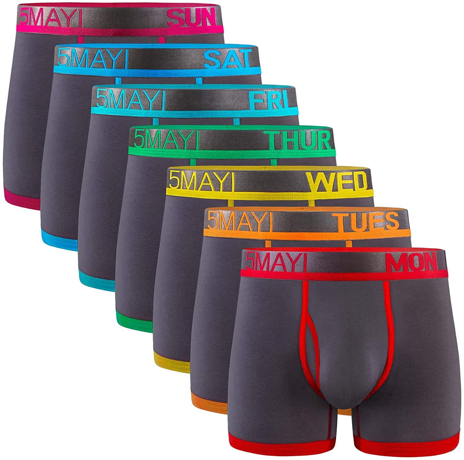 5Mayi Mens Underwear Boxer Briefs for Men Cotton Men's Boxer Briefs Black  Pack of 5 S at  Men's Clothing store