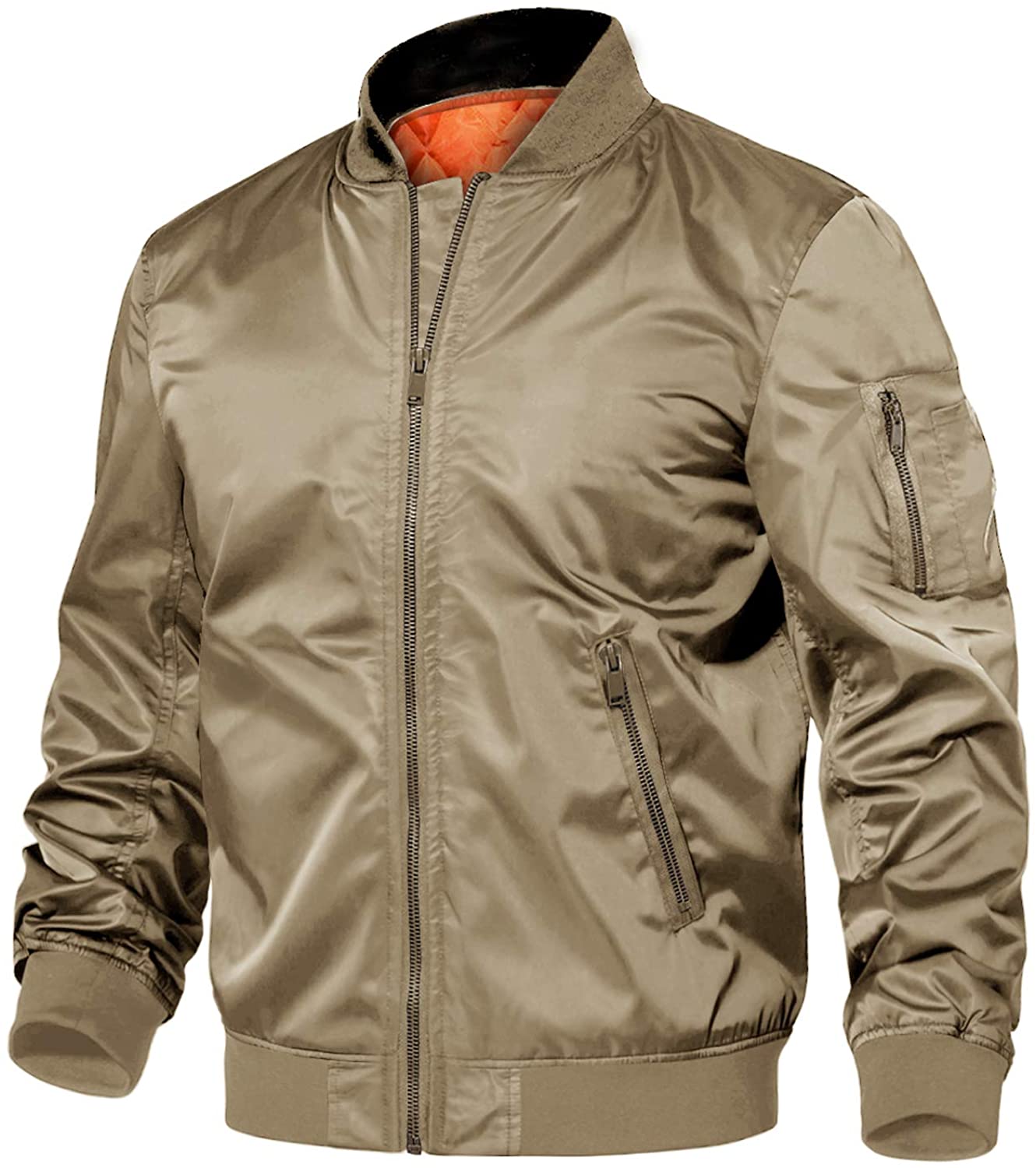 TACVASEN Men's Jackets-Windproof Bomber Jacket Full Zip Winter Warm Padded  Coats