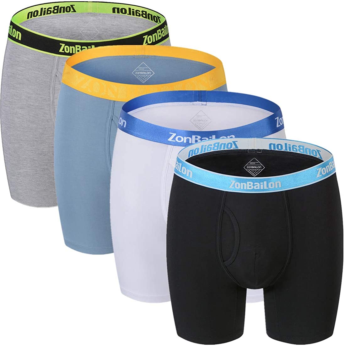 ZONBAILON Mens Underwear Boxer Briefs Pack Bamboo Palestine