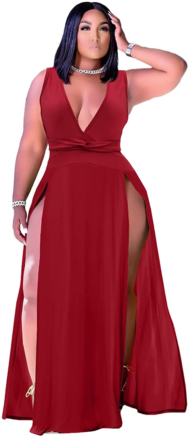 Plus Size High Slit Dress