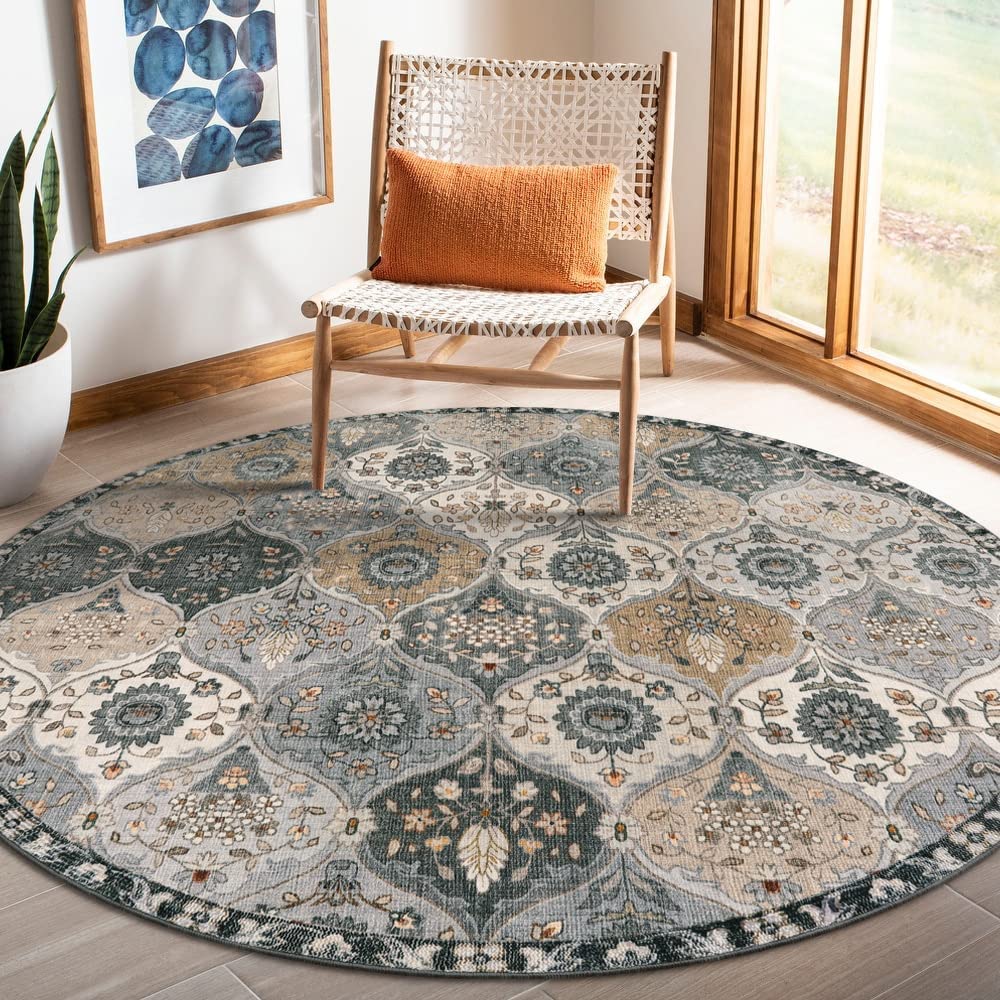Lahome Moroccan Washable Living Room Rug - 3x5 Area Rugs for