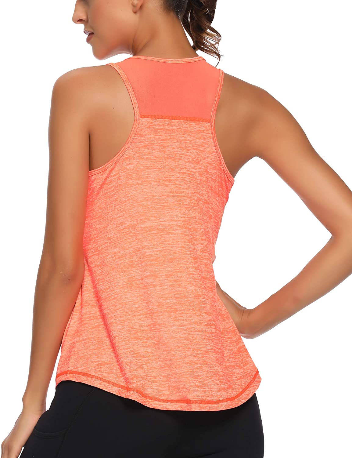 Aeuui Workout Tank Tops for Women Sleeveless Racerback Mesh Yoga Shirts Athletic Sports Running Tops 