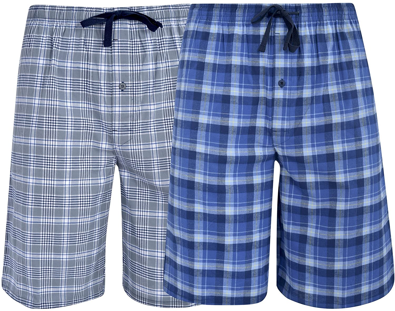 2 Pack Hanes Men’s & Big Men’s Woven Stretch Pajama Shorts 