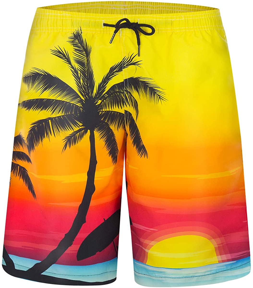 zeetoo Mens Printed Funny Swim Trunks Quick Dry Beachwear Sports ...