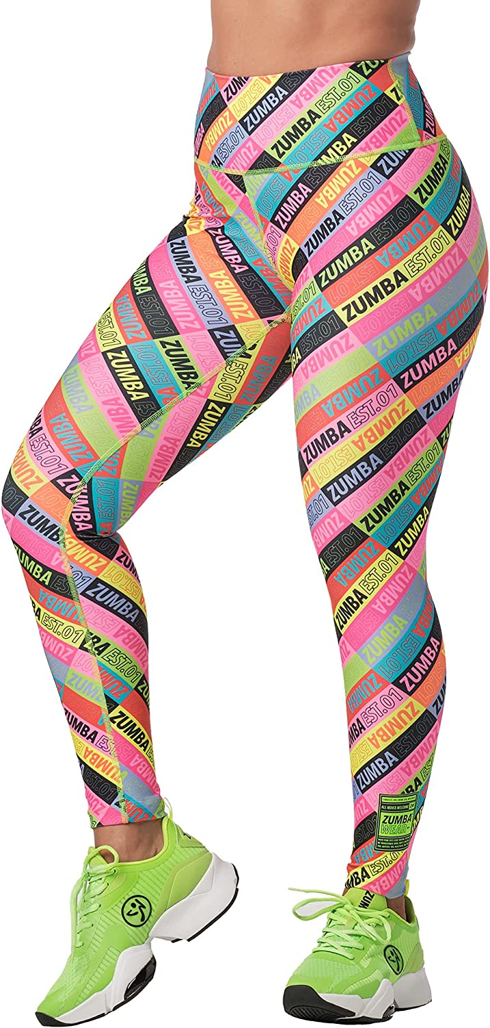 Zumba Ankle Tummy-Control High Waisted Leggings for Women 