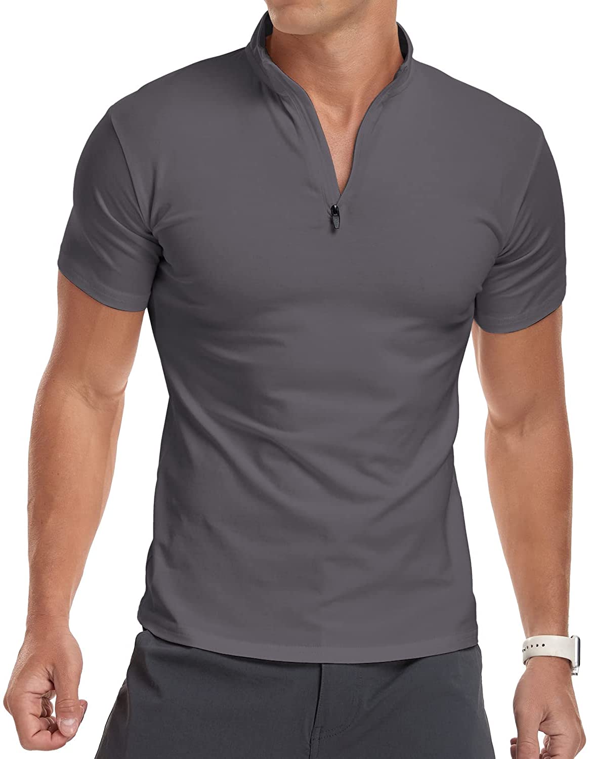 Buy YTD Mens Casual Slim Fit Basic Henley Long Sleeve Fashion T-Shirt S  Black at